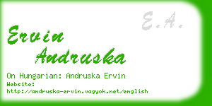 ervin andruska business card